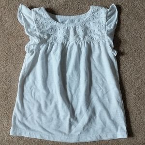 Girls white flowy sleeved eyelet top
